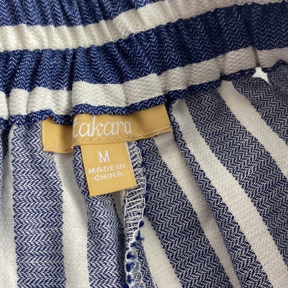 TAKARA SHORTS HIGH-WAISTED STRIPE NWT MEDIUM - Picture 6 of 11